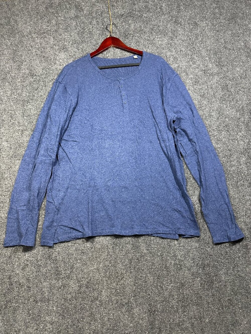 Vince Henley Mens XL Blue Cotton Knit Button Neck Long Sleeve Pullover